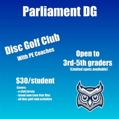Disc Golf Club hosted by PE department